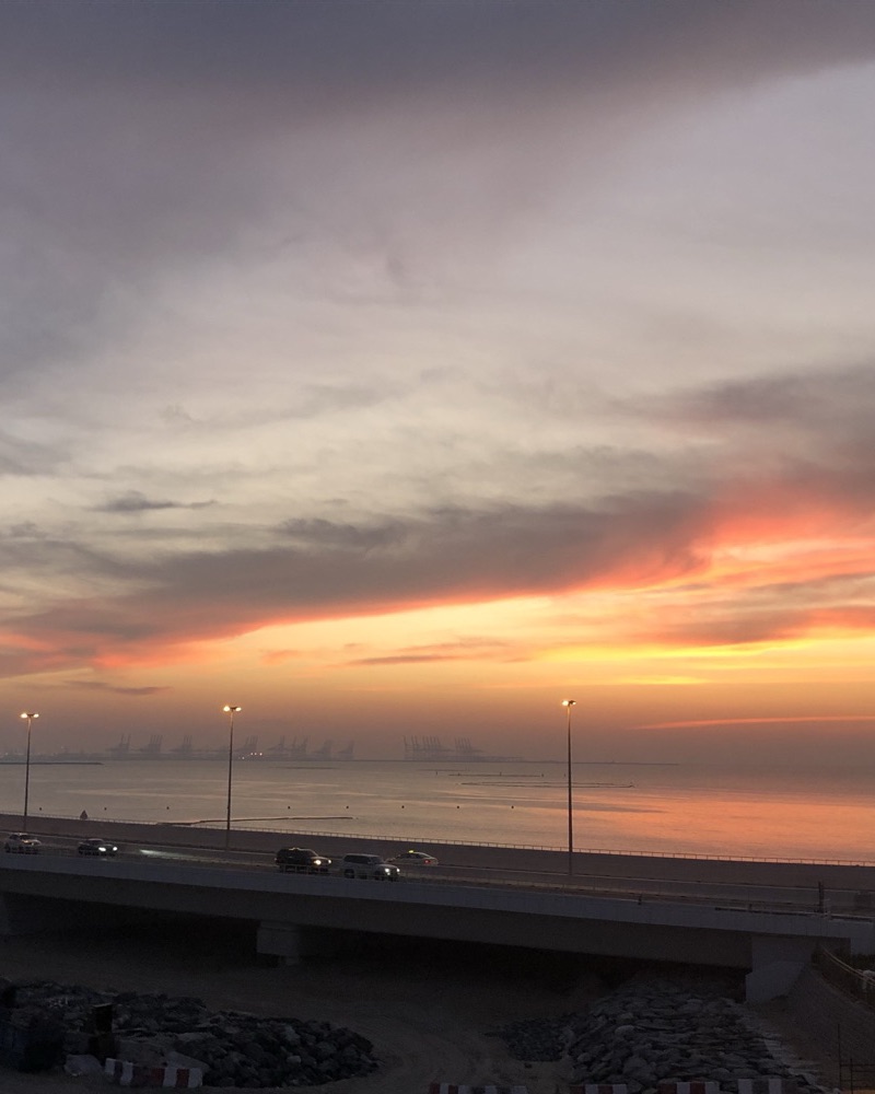 Area photo: the coast towards Jebel Ali at sunset (not the project)